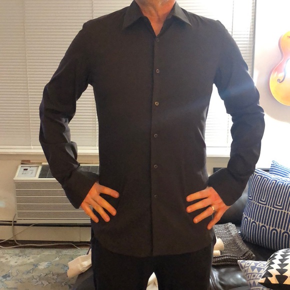 Prada Brown Men’s Stretch Poplin Size 16 neck/41 - Picture 1 of 7